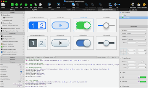 Screenshot of PaintCode application